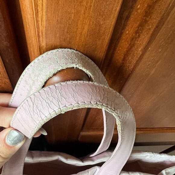 AUTH CHANEL PINK CLOTH TOTE BAG - Picture 4 of 12